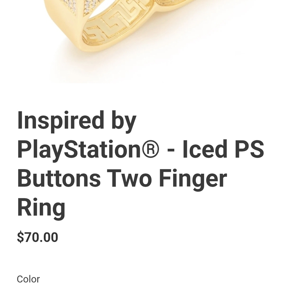 Iced Gold Two Finger Ring